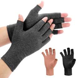 Duerer 3 Paar Arthritis Handschuhe, Kompressionshandschuhe für Rheumatoide, Arthrose, Sehnenentzündung, RSI, Karpaltunnel-Schmerzlinderung, Fingerlose Handschuhe für Damen und Herren von Duerer