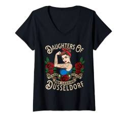 Damen Düsseldorf daughters of Düsseldorf T-Shirt mit V-Ausschnitt von Düsseldorf Geschenke die verbinden