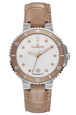 Dugena 4461100 Damen-Armbanduhr Lederband Taupe von Dugena