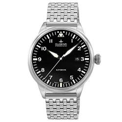 Dugena Herren Automatik-Armbanduhr, Saphirglas, Uhrwerk mit 24 Steinen, Kappa 7 Airtrip, Silber/Schwarz, 7090306 von Dugena