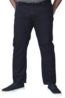 Duke London Mens Elastische Neu Taille Denim Kingsize-Jeans Schwarz W50 - L30 von Duke London