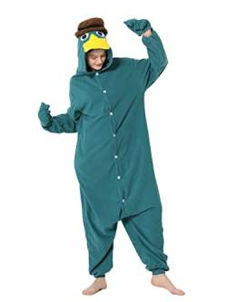 Duledule Onesie Kostüm Schnabeltier Onesies Tier Jumpsuit Perry Pyjama Fasching Halloween Schlafanzug Erwachsene YZS-lvM von Duledule