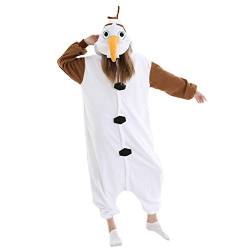 Duledule Relaxo Kostüm Onesie Damen Jumpsuit Olaf Onesies Tier Herren Pyjama Fasching Halloween Schlafanzug Erwachsene Olaf-S von Duledule