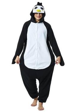 Duledule Relaxo Kostüm Onesie Damen Jumpsuit Pinguin Onesies Tier Herren Pyjama Fasching Halloween Schlafanzug Erwachsene QE-L von Duledule