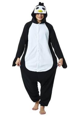 Duledule Relaxo Kostüm Onesie Damen Jumpsuit Pinguin Onesies Tier Herren Pyjama Fasching Halloween Schlafanzug Erwachsene QE-M von Duledule