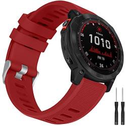 Dumgeo 26MM Armband Kompatibel mit Fenix 7X, Weiches Silikon Quick-Fit Armband für Garmin Fenix 7X Solar/Sapphire Solar/Fenix 6X/Pro/Sapphire/Fenix 5X/Plus/Fenix 3/HR von Dumgeo