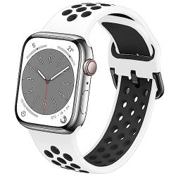 Dumgeo Sport Armband 44mm 45mm 49mm 42mm 38mm 40mm 41mm, Atmungsaktiv Weiches Silikon Armband Kompatibel mit Apple Watch Ultra Series 8//7/6/SE /5/4/3/2/1 von Dumgeo