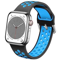 Dumgeo Sport Armband 44mm 45mm 49mm 42mm 38mm 40mm 41mm, Atmungsaktiv Weiches Silikon Armband Kompatibel mit Apple Watch Ultra Series 8//7/6/SE /5/4/3/2/1 von Dumgeo