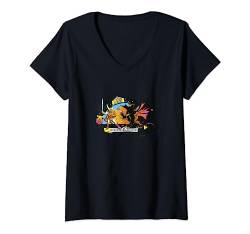 Dungeons & Dragons Fighter Vs Dragon Color Pop Logo T-Shirt mit V-Ausschnitt von Dungeons & Dragons