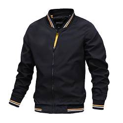 Duohropke Blouson Jacke Herren Frühling Sommer Übergangsjacke Leicht Freizeitjacke Leichte Fliegerjacke Herbstjacke Outdoor Wanderjacke Baseball Blouson mit Reißverschlusstaschen Herbstjacke von Duohropke