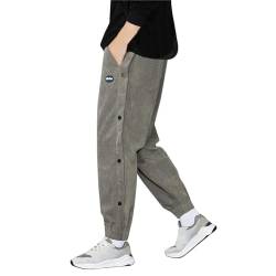 Duohropke Cordhose Herren Breitcord mit Gummizug Jogginghose Herren mit Bündchen Hosen Männer Baggy Freizeithose Herren mit Kordelzug Lang Weit Breit Cordhose von Duohropke