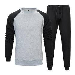 Duohropke Herren Jogginganzug 2 Teile Herbst Winter Sport Set Langarm Sportanzug mit Kapuze Männer Lose Trainingsanzug Los Angeles Brief Hoodie + Jogginghose für Fitness Gym von Duohropke