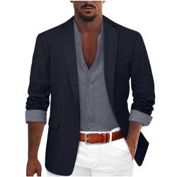 Duohropke Herren Sakko Sportlich Slim Fit EIN Knopf Leicht Sommersakko Blazer für Freizeit Business Party Männer Blazer Herren Sakko Sportlich Slim Fit Modern Freizeit Jackett Outdoor Jacke Sakko von Duohropke