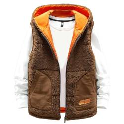 Duohropke Herren Winter Weste Steppweste Gefütterte Warm Ärmellose Reißverschluss Jacke Gilet Lightweight Freizeit Übergangsjacke Winterweste Mit Stehkragen Taschen von Duohropke