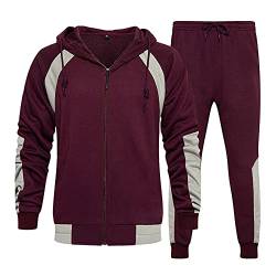 Duohropke Jogginganzug Herren Baumwolle Mit Kapuze Hausanzug Tracksuit Sportbekleidung Traingsanzug Plüsch Langarm Sweater Sweatjacke + Sporthose Sportanzug 2-Teiliges von Duohropke