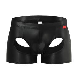 Duohropke Männer Wetlook Jockstrap Sexy Unterhosen Herren Lack Unterwäsche Sexy Erotisch Wäsche Männer Reizunterwäsche Latex Lack Optik Herrentanga String von Duohropke