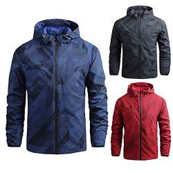 Duohropke Regenjacke Herren Wasserdicht Atmungsaktiv Softshelljacke Arbeitsjacke Große Größen Jacken Kapuzen Regenmantel Windstopper Softshelljacke Wanderjacke Regenparka von Duohropke