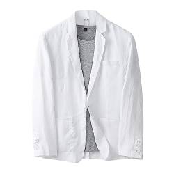 Duohropke Sakko Herren Casual Blazer Sommer Leinen Anzug Mantel Einreihig Lockere Passform Sportjacke Knopf Formelle Business Anzug Jacken Geeignet Für Party Datum Abschlussball Hochzeit von Duohropke