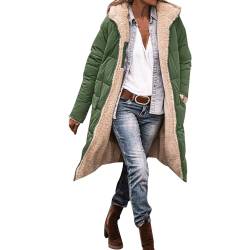 Duohropke Sherpa Jacken für Damen,Wendemantel für Damen,Damen 2023 Herbst Mode Mäntel,Damen Zip Up Warm Fleece Mäntel mit Reißverschluss Casual Loose Fleece Lange Kapuzenjacken Oberbekleidung von Duohropke