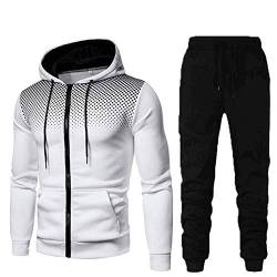 Duohropke Streatwear Trainingsanzüge für Herren Sportanzug Langarm 2 Teiliges Männer 2-teiliges Set lange Ärmellos O Ausschnitt Sportswear mit Taschen Zweiteiler Jogging Anzug Sweatshirt Hose von Duohropke