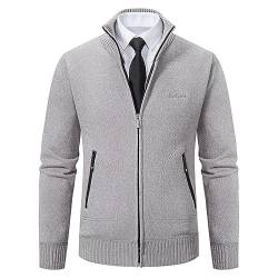 Duohropke Strickjacken für Herren Sweatjacke Mit Reißverschluss Leicht Übergangsjacke Freizeit Winterjacke V-Ausschnitt Pullover ohne Kapuze Herbst Freizeitjacke Casual Kapuzenjacke von Duohropke