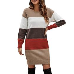 Duohropke Strickkleid Damen Herbst Lang Lässig Elegant Winterkleid Pulloverkleid Winter Lang Stricken Tunika Pulli Kleid Warm Casual Wollkleid Partykleid Pullover für Herbst Winter von Duohropke