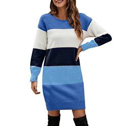 Duohropke Strickkleid Damen Herbst Lang Lässig Elegant Winterkleid Pulloverkleid Winter Lang Stricken Tunika Pulli Kleid Warm Casual Wollkleid Partykleid Pullover für Herbst Winter von Duohropke