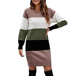 Duohropke Strickkleid Damen Herbst Lang Lässig Elegant Winterkleid Pulloverkleid Winter Lang Stricken Tunika Pulli Kleid Warm Casual Wollkleid Partykleid Pullover für Herbst Winter von Duohropke