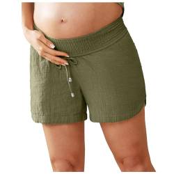 Duohropke Umstandsshorts Umstandshose Kurz Hose Schwangerschafts Baumwolle Umstandsshorts mit Elastische Bauchband für Sommer Komfortable Kurze von Duohropke