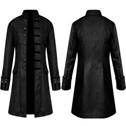 Duohropke Viktorianische Steampunk Jacke für Herren Vintage Gothic Piraten Slim Fit Frack Wikinger Renaissance Karneval Halloween Weihnachten Uniform Kostüm von Duohropke