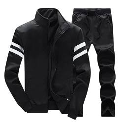 Duohropke Warmer Jogginganzug Herren Winter Plüsch Trainingsanzug Herren Fleece Hausanzug Herren Winter Gefüttert und Warm Jogginganzug Herren Innen Mit Fell Kapuzenjacke Jogginghose Bekleidungsset von Duohropke