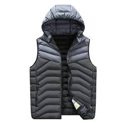 Duohropke Weste Herren，Herren Stehkragen Weste Steppweste Jacke Outdoor Funktionsweste Rot Steppweste Ärmellose Weste Herren Jacke Winddicht Reißverschlüsse Bodywarmer Für Herren Teens von Duohropke