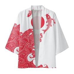 Herren Kimono Cardigan Japan Happi Kimono Hanfu Langarmshirts Japan Harajuku Anime Robe Anime Kleidung Unisex Lose Bluse Sommer Tops Robe von Duohropke