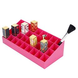 Lippenstifthalter mit 36 Gittern, Kunststoff-Lippenstift-Ausstellungsständer, Gitter, Make-up-Organizer, Aufbewahrungsbox für Lipgloss, Lippenstifttuben (PINK) von Duokon