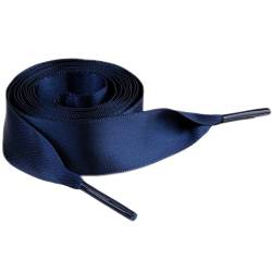 2 Paar Satin Schnürsenkel,100cm lang,2cm breit Universeller Flache Schnürsenke,Reißfeste Schuhbänder zum Binden Ersatz Shoelaces für Alle Unisex Casual Canvas Schuhe unterschiedlicher Größe,Navy Blau von Duories