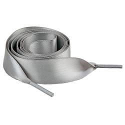 4 Paar Satin Schnürsenkel,100cm lang,2cm breit Universeller Flache Schnürsenke,Reißfeste Schuhbänder zum Binden Ersatz Shoelaces für Alle Unisex Casual Canvas Schuhe unterschiedlicher Größe,Grau von Duories