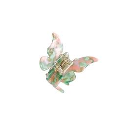 Butterfly Clip,Schmetterling Haarklammern Haarspangen Kleine Haarklauenclips Haifischclip,Haarklammer für Dickes Haar,Anti-Rutsch-Haarspange,Stylingaccessoires für Frauen Mädchen,Rosa grünlich von Duories