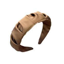 Falten Stoff Stirnbänder für Damen, Haarband für Damen, Breit Damen Stirnband Haarreifen Stirnband Haarbänder Haarreif Kopfband Headband Haarschmuck Zubehör für Frauen Damen Mädchen Kaffee von Duories