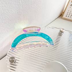 Große Haarklammer Lasertransparenter Hai-Clip Haarnadel Große,Haarspangen Damen für Dickes Haar Rutschfestes Haarspange Haarstyling Zubehör für Frauen Mädchen,C,Länge 10cm,Breite 5,2cm von Duories