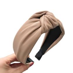 PU-Leder Stirnbänder mit Knoten, Haarband für Damen, Breit Damen Stirnband Haarreifen Stirnband Haarbänder Haarreif Kopfband Headband Haarschmuck Zubehör für Frauen Damen Mädchen Khaki von Duories