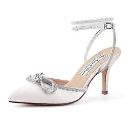 Duosheng & Elegant HC2302 Ivory Pumps High Heel Sexy Geschlossene Sandalen Damen Sommer Slingpumps Damen für Party Abendschuhe Hochzeitsschuhe Brautschuhe Gr. 39 von Duosheng & Elegant