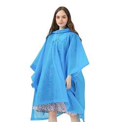 Regenponcho Wiederverwendbar Atmungsaktiv,EVA Regenjacke Regenbekleidung Regenumhang für Damen Herren,Multifunktionaler Regencape Picknickdecke Camping Angeln Jagd Ausflug (blau) von Durdiiy