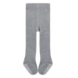 Durio Baby Mädchen Strumpfhose - Baby Kleinkind Anti-Rutsch Rutschfest Strumpfhosen Baumwolle Stoppersocken Unisex Mädchen Jungen Grau 1-2 Jahre von Durio