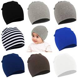 Durio Baby Mütze Jungen Mädchen Unisex Babymütze Kleinkind Wendemütze Jersey Slouch Beanie Mütze Infant Hut 8er Pack Farbmischung A 1-4 Jahre von Durio