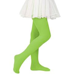 Durio Kinder Mädchen Strumpfhose Ballett Tanz Student Training Tanzstrumpfhose mit Fuß Kinderstrumpfhose Fluoreszierendes Grün 6-9 Jahre von Durio