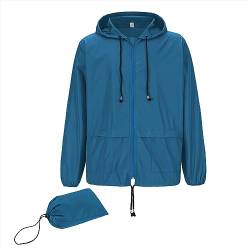 Durio Leichte Regenjacke Herren Wasserdicht Fahrrad Regenjacke Herren Faltbare Outdoor-Jacke von Durio