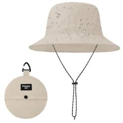 Durio Regenhut Herren Wasserdicht | Bucket Hat | Sommerhut Herren Anglerhut | Neutraler Sonnenhut | Outdoor Hut Verstellbarer Fischerhut für Damen und Herren Hellkhaki von Durio