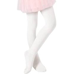 Durio Strumpfhose Mädchen Elastisch Babystrumpfhose Ballettstrumpfhose Tanzstrumpfhose Anti-Rutsch Weiß 6-9 Jahre (Tag Size L) von Durio