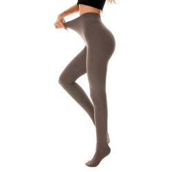 Durio Thermo Strumpfhose Damen Winter Extra Warm Strumpfhosen Damen Gefütterte Strumpfhose Thermo Leggins für Damen Braun Einheitsgröße von Durio