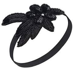 Duriya 1920s Stirnband Damen 20er Jahre Stil Haarband Gatsby Kostüm Accessoires (Schwarz) von Duriya